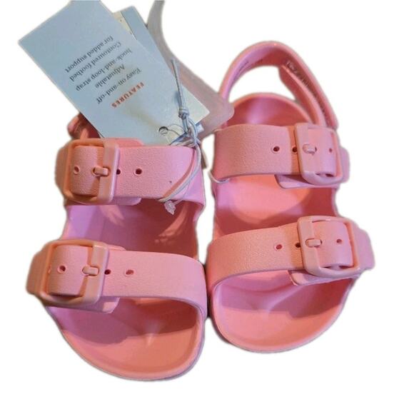NWT Rainbow Toddler Sandals Easy Straps Pink Size 5 Cat & Jack - Picture 2 of 6
